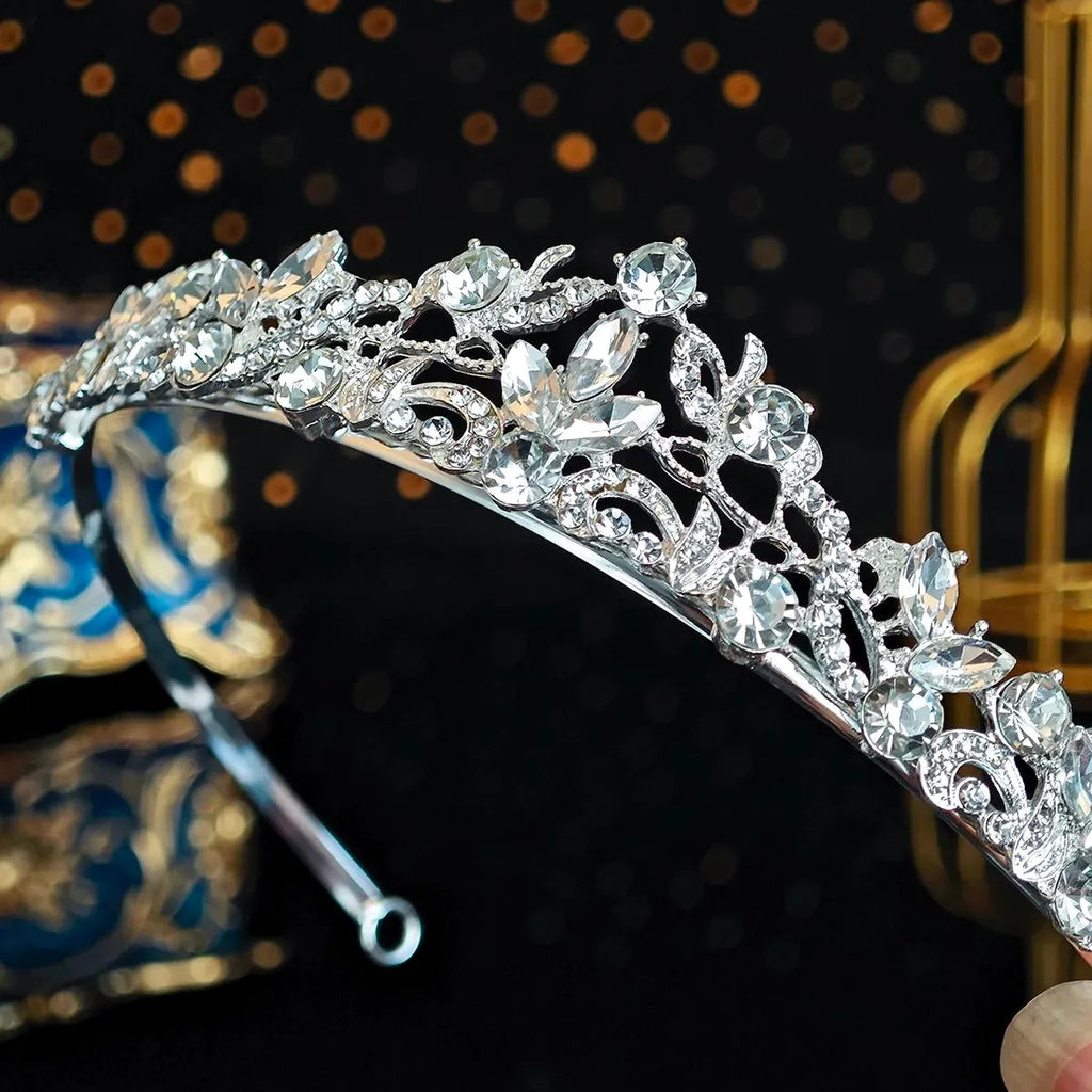 Wedding Hair Accessories - Crystal Bridal Tiara Available in Silver and Rose Gold