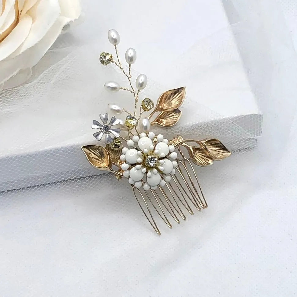 Wedding Hair Accessories - Vintage Pearl Bridal Hair Comb