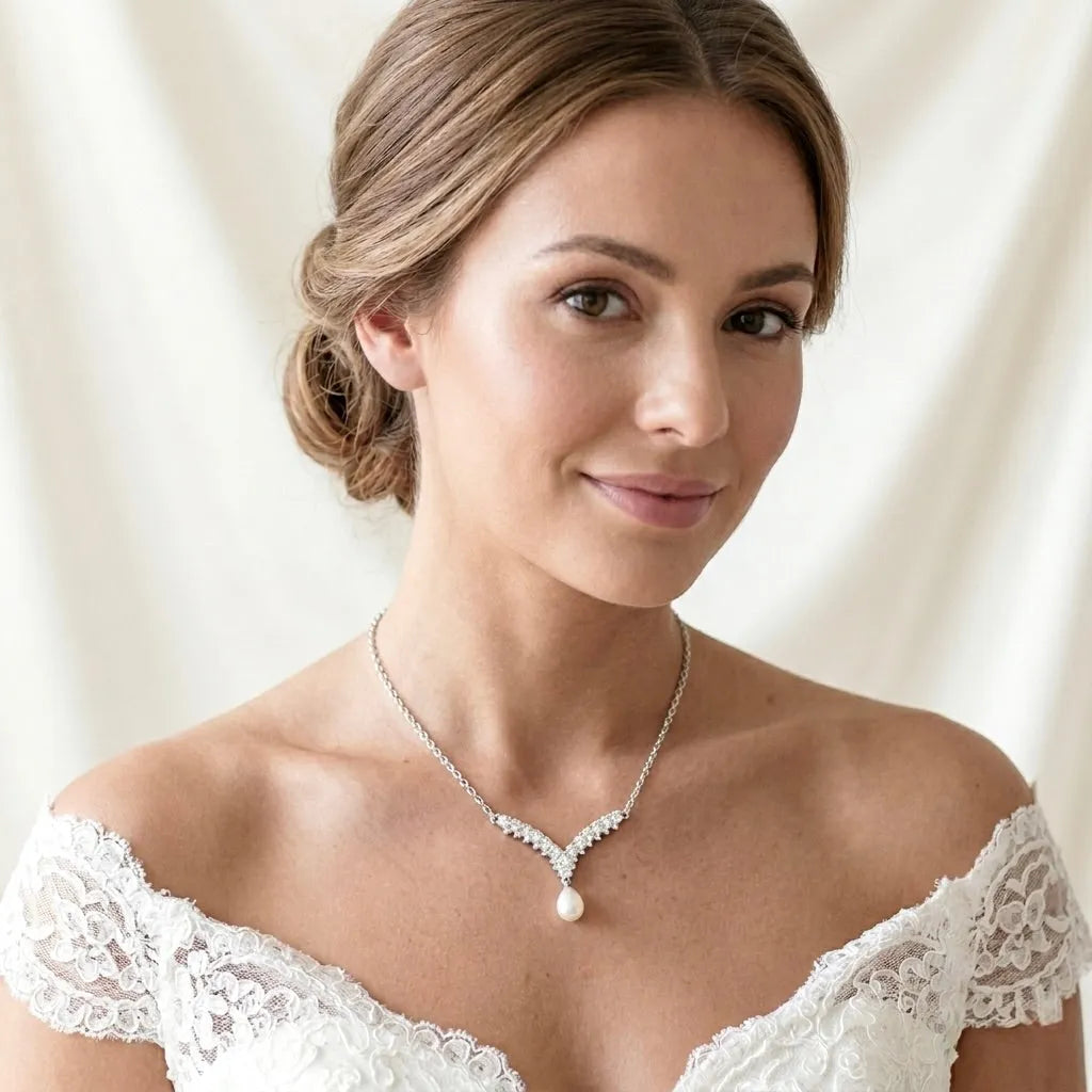 necklace for v cut dress Dakota Choker Lariat Necklace Set