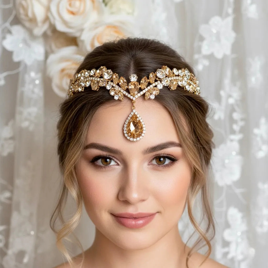 Wedding Hair Accessories - Cubic Zirconia Bridal Headdress - Available in Silver and Gold