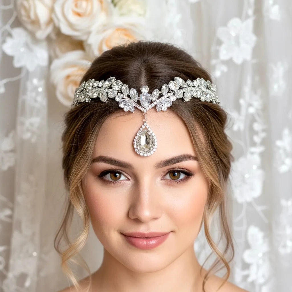 Wedding Hair Accessories - Cubic Zirconia Bridal Headdress - Available in Silver and Gold