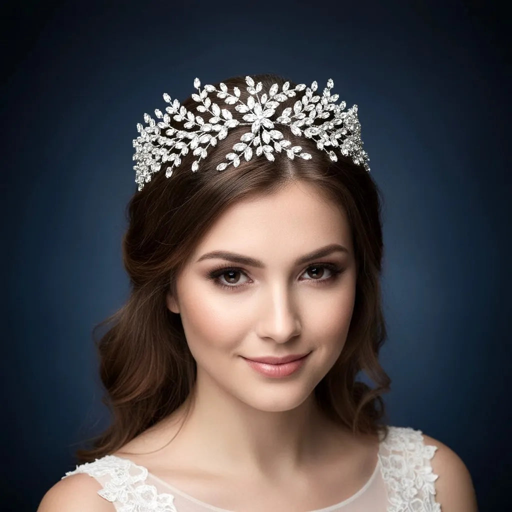 Wedding Hair Accessories - Silver Cubic Zirconia Bridal Headband