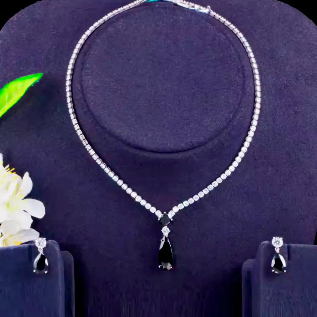 Wedding Jewelry - Silver Cubic Zirconia Bridal Jewelry Set - More Colors