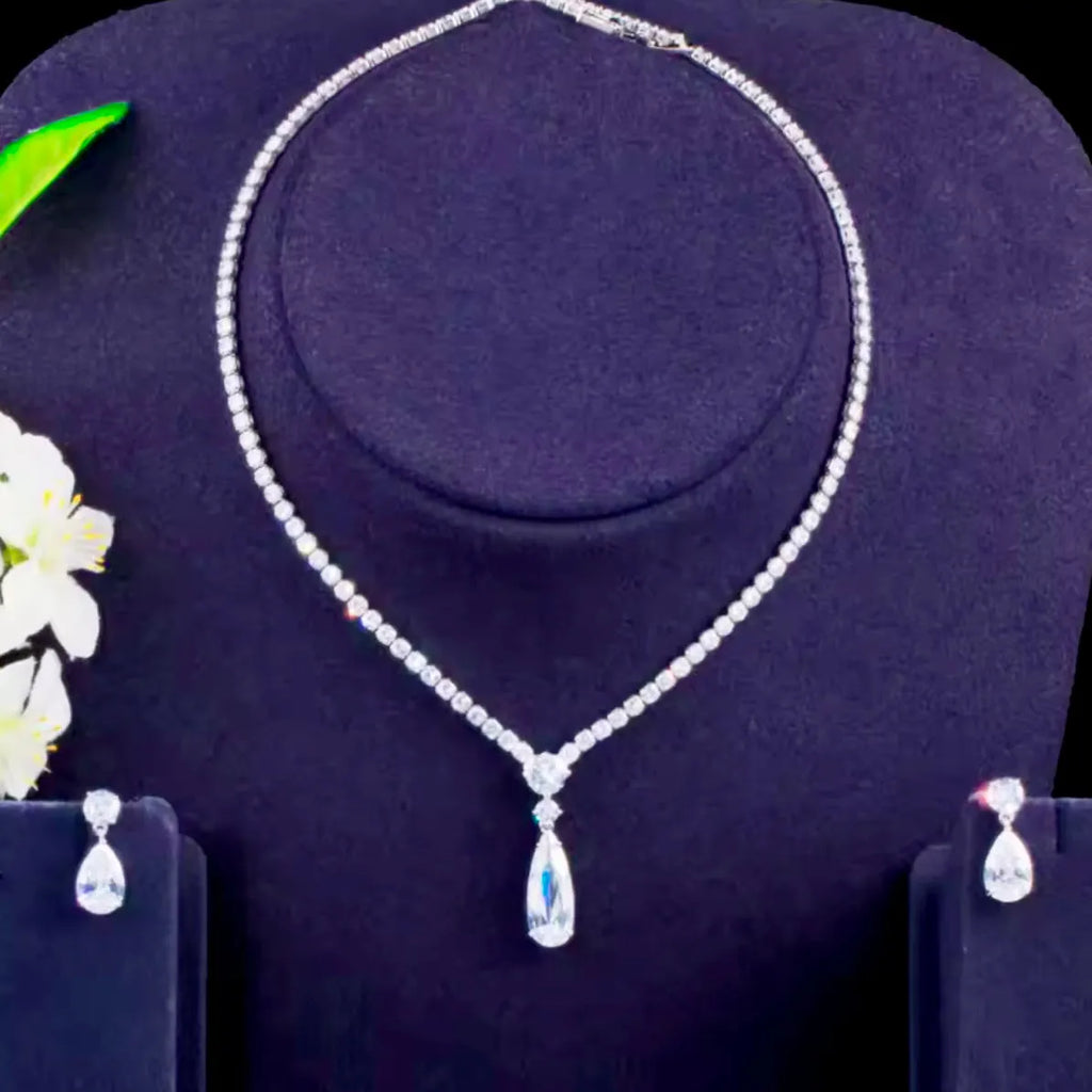 Wedding Jewelry - Silver Cubic Zirconia Bridal Jewelry Set - More Colors