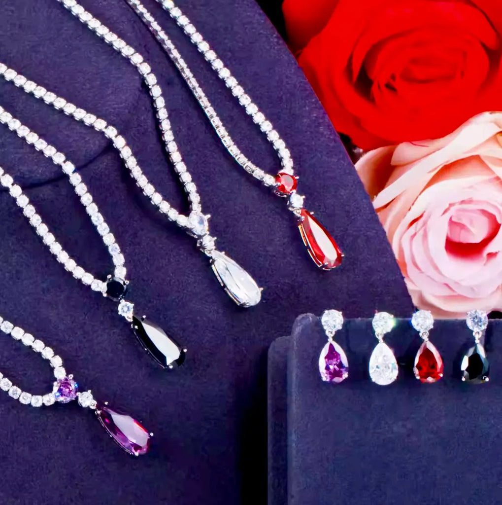 Desiree - Silver Cubic Zirconia Bridal Jewelry Set - More Colors