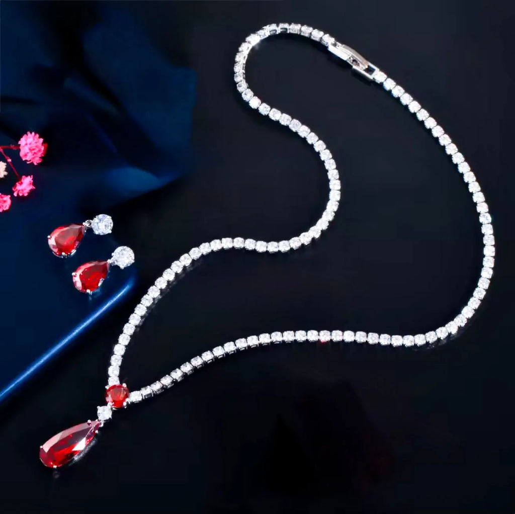 Wedding Jewelry - Silver Cubic Zirconia Bridal Jewelry Set - More Colors