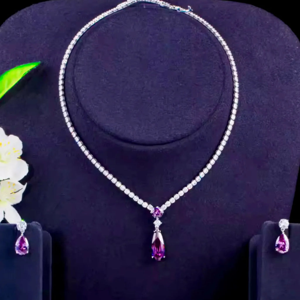 Wedding Jewelry - Silver Cubic Zirconia Bridal Jewelry Set - More Colors