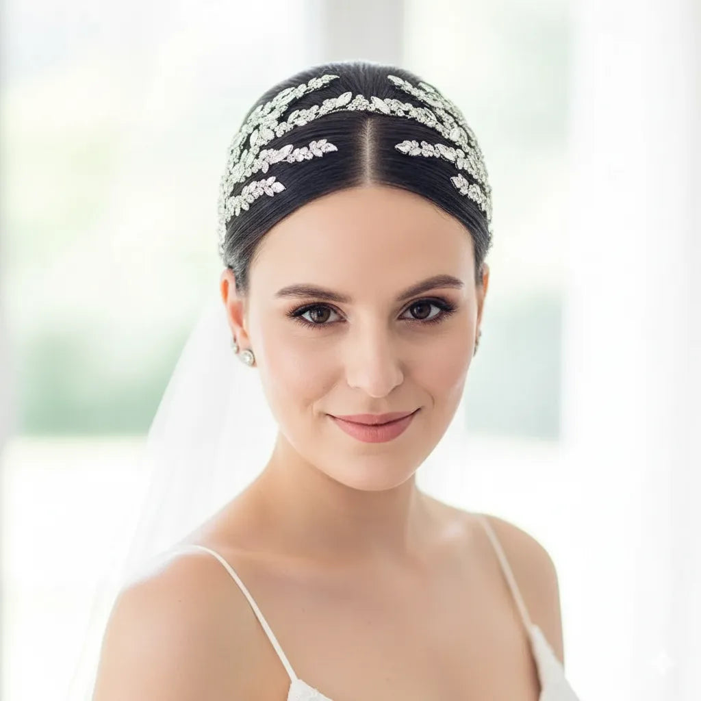 Crystal Bridal Headdress | Sparkling Wedding Headpiece  display picture 3