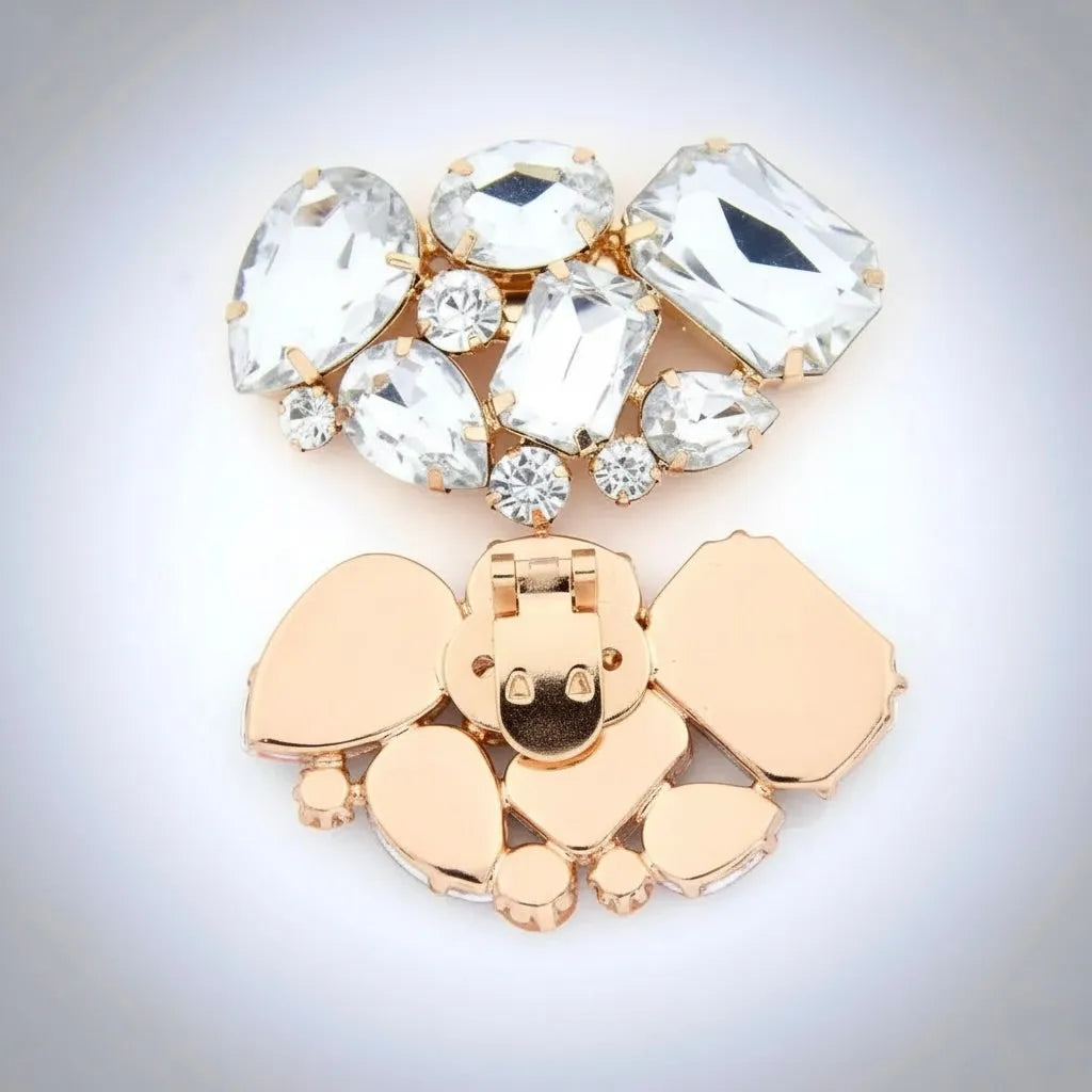 Wedding Accessories - Rose Gold Crystal Bridal Shoe Clips