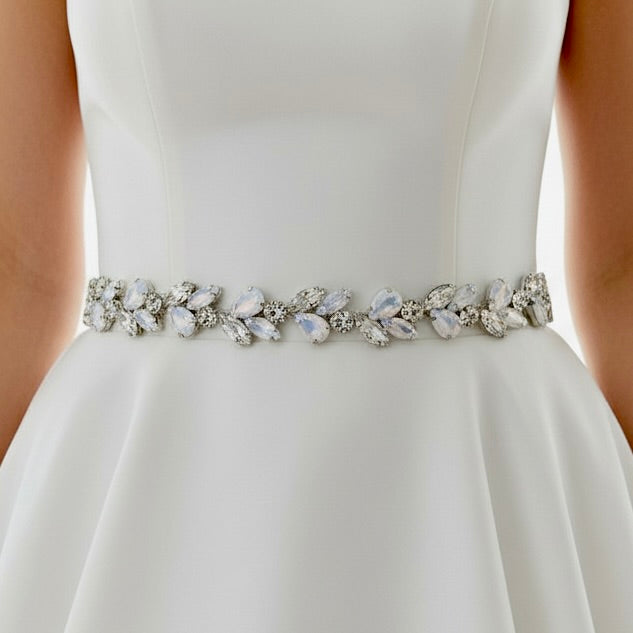 Wedding Accessories | Opal Bridal Belt - Silver & Gold