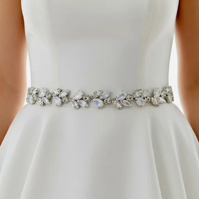 silver belt for prom dress ULAPAN Rhinestone Wedding Belt Thin Silver Bridesmaid Dress Belt Wedding Sash Bridal Belt(S493) at Amazon Women's Clothing store
