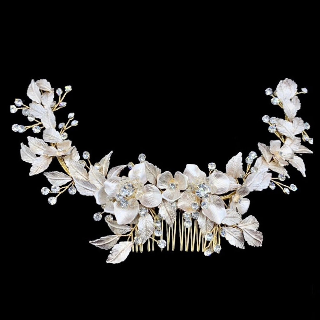 Wedding Hair Accessories - Crystal Bridal Hair Comb - Available in Rose Gold, Silver and Yellow Gold