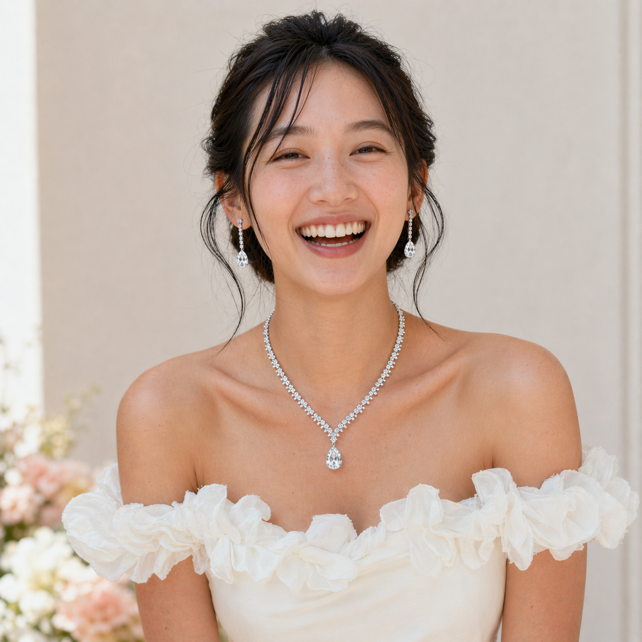 Silver Cubic Zirconia Wedding Jewelry Set - 'Eliza' | ADORA by Simona
