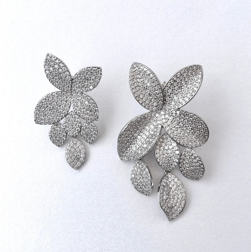 Wedding Jewelry - Cubic Zirconia Bridal Earrings - Available in Silver, Rose Gold and Yellow Gold 