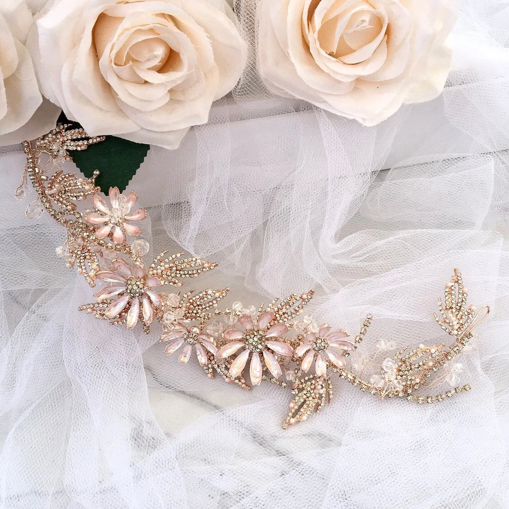 Wedding Hair Accessories - Floral Bridal Hair Accessory - Available in Yellow Gold and Rose Gold