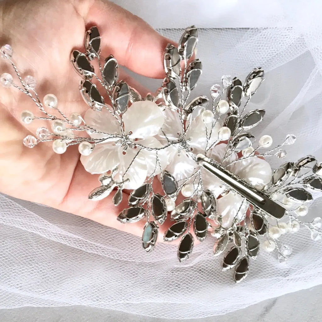 Wedding Hair Accessories - Pearl and Crystal Bridal Hair Clip/Vine
