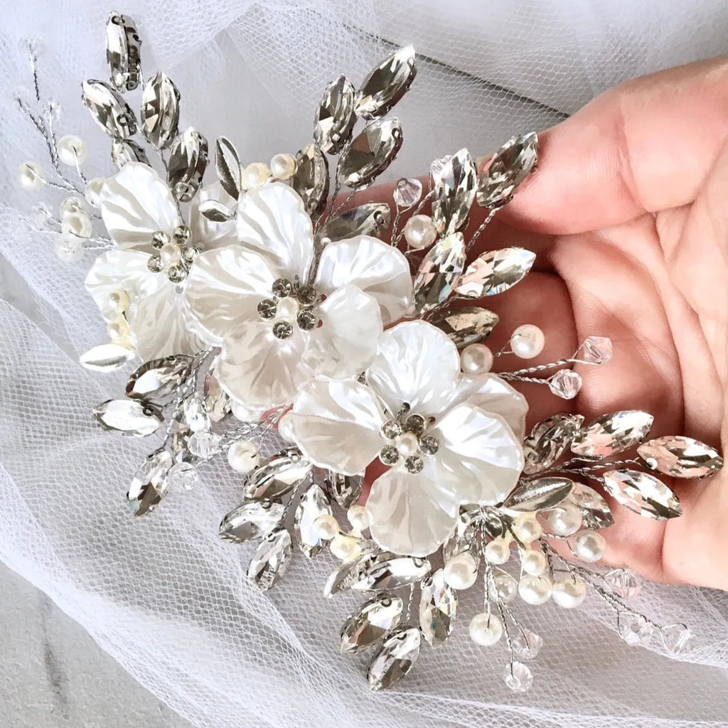Wedding Hair Accessories - Pearl and Crystal Bridal Hair Clip/Vine