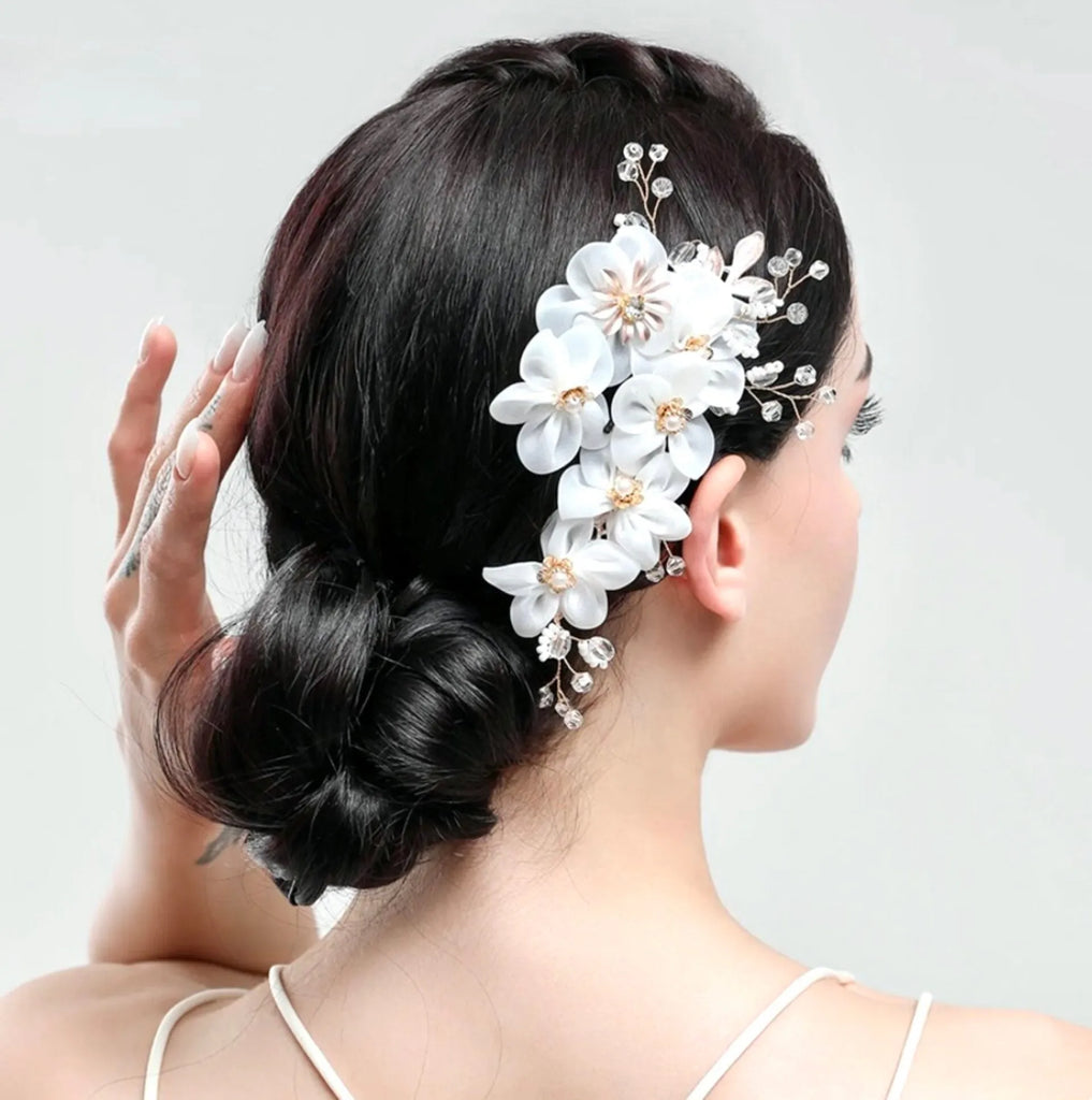 Wedding Hair Accessories - Gold Pearl and Crystal Bridal Hair Comb