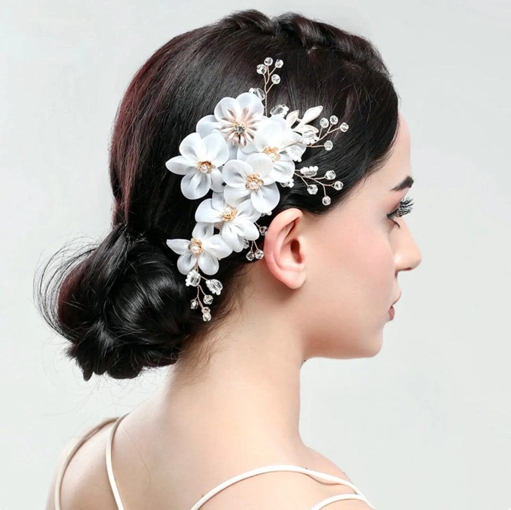 Wedding Hair Accessories - Gold Pearl and Crystal Bridal Hair Comb