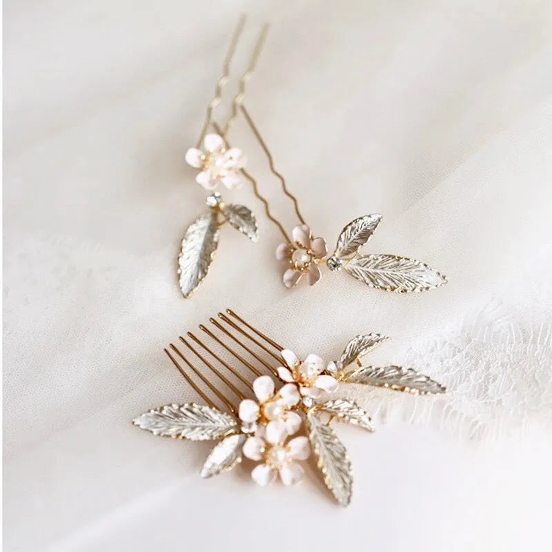 Wedding Hair Accessories - Romantic Bridal Hair Comb and Pins Set