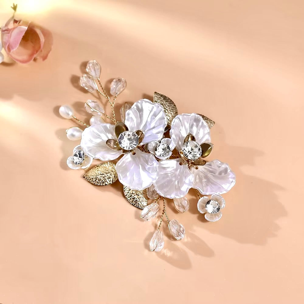 Wedding Accessories - Gold Floral Bridal Shoe Clips