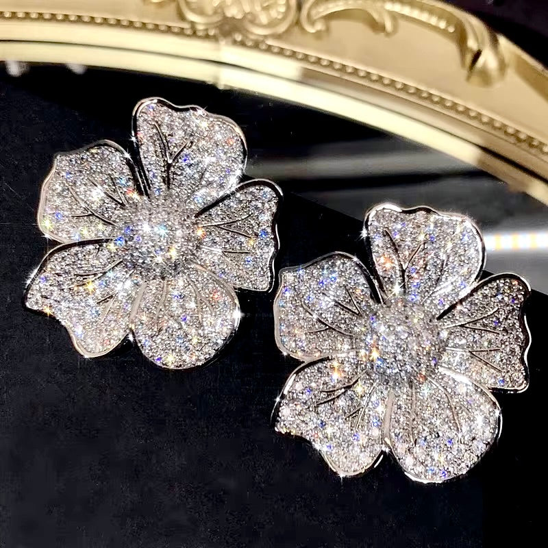Wedding Jewelry - Cubic Zirconia Pave Bridal Earrings