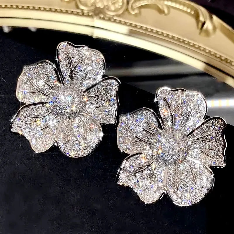 Wedding Jewelry - Cubic Zirconia Pave Bridal Earrings