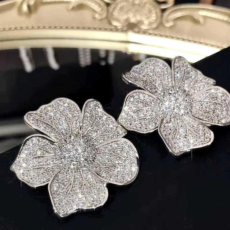Wedding Jewelry - Cubic Zirconia Pave Bridal Earrings