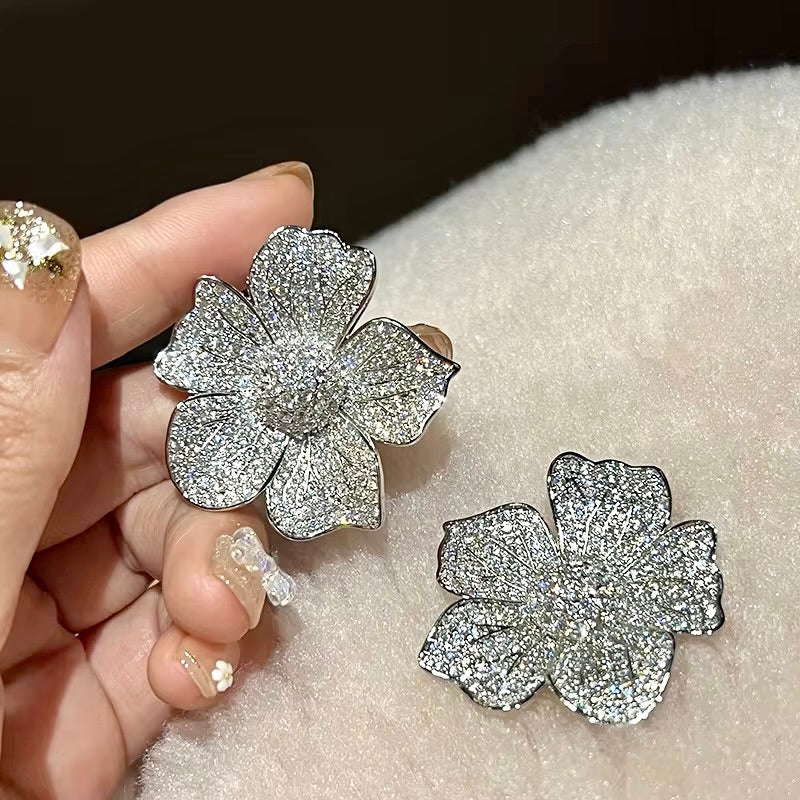 Wedding Jewelry - Cubic Zirconia Pave Bridal Earrings