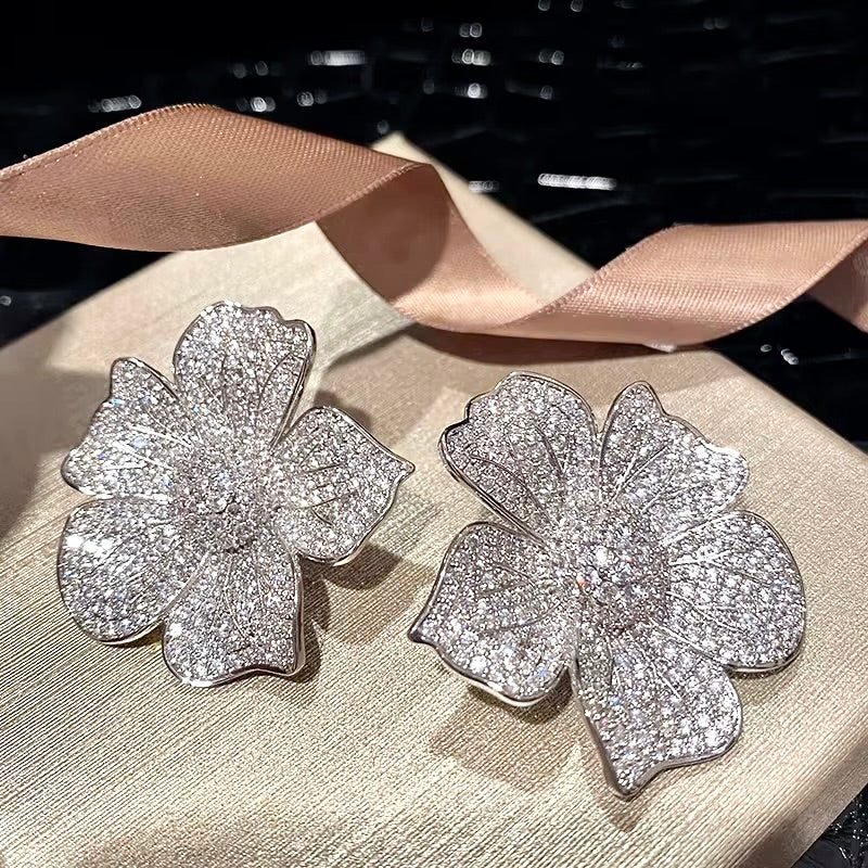 Wedding Jewelry - Cubic Zirconia Pave Bridal Earrings