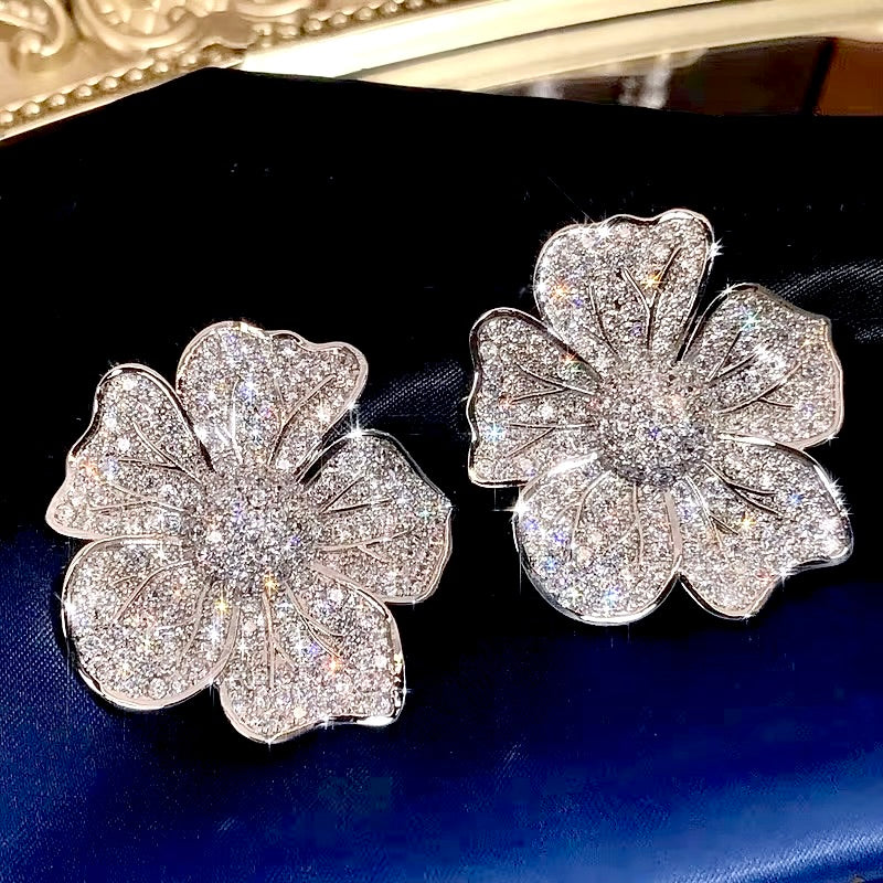 Wedding Jewelry - Cubic Zirconia Pave Bridal Earrings