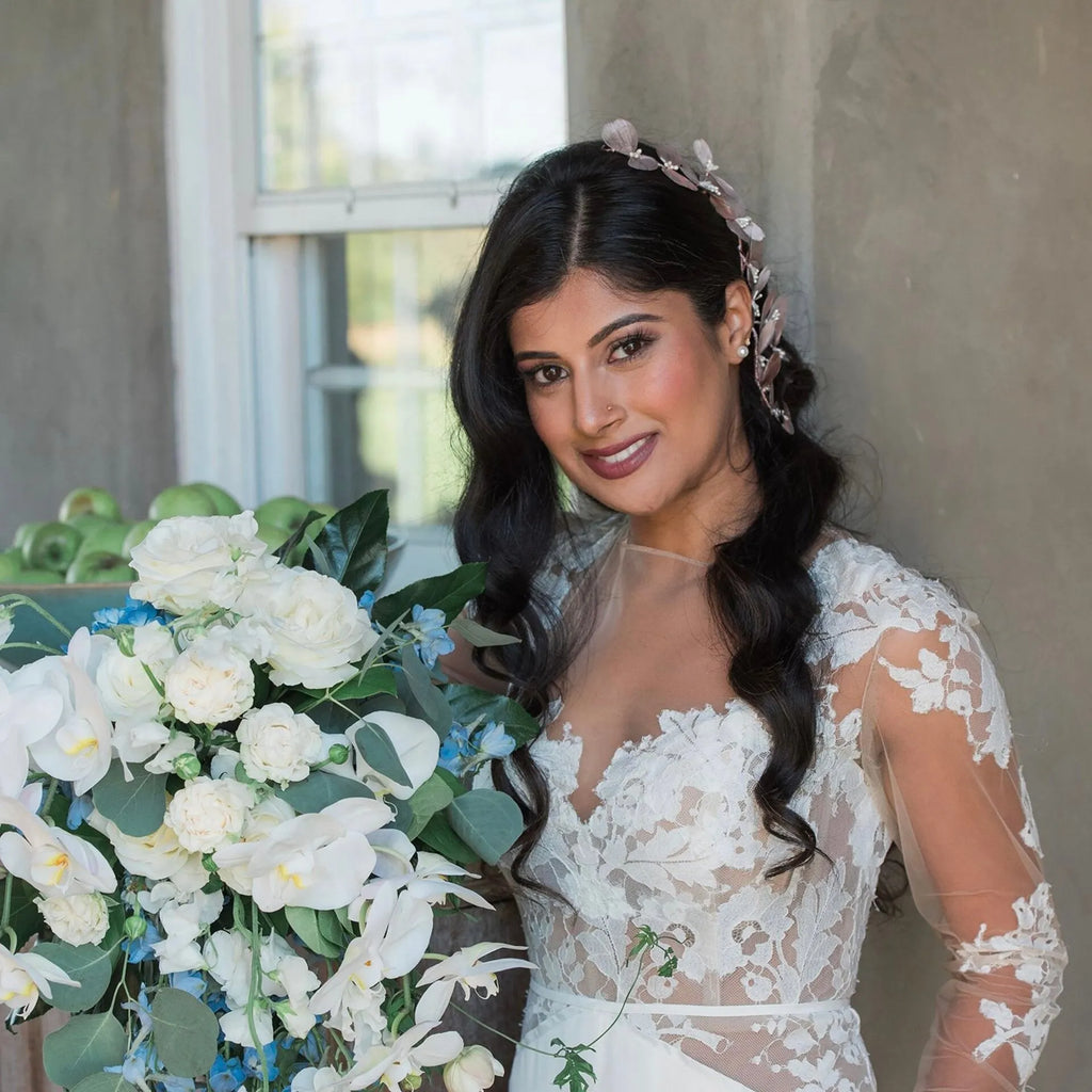 Wedding Hair Accessories - Floral Filigree Bridal Headband - Available in Silver, Rose Gold and Yellow Gold