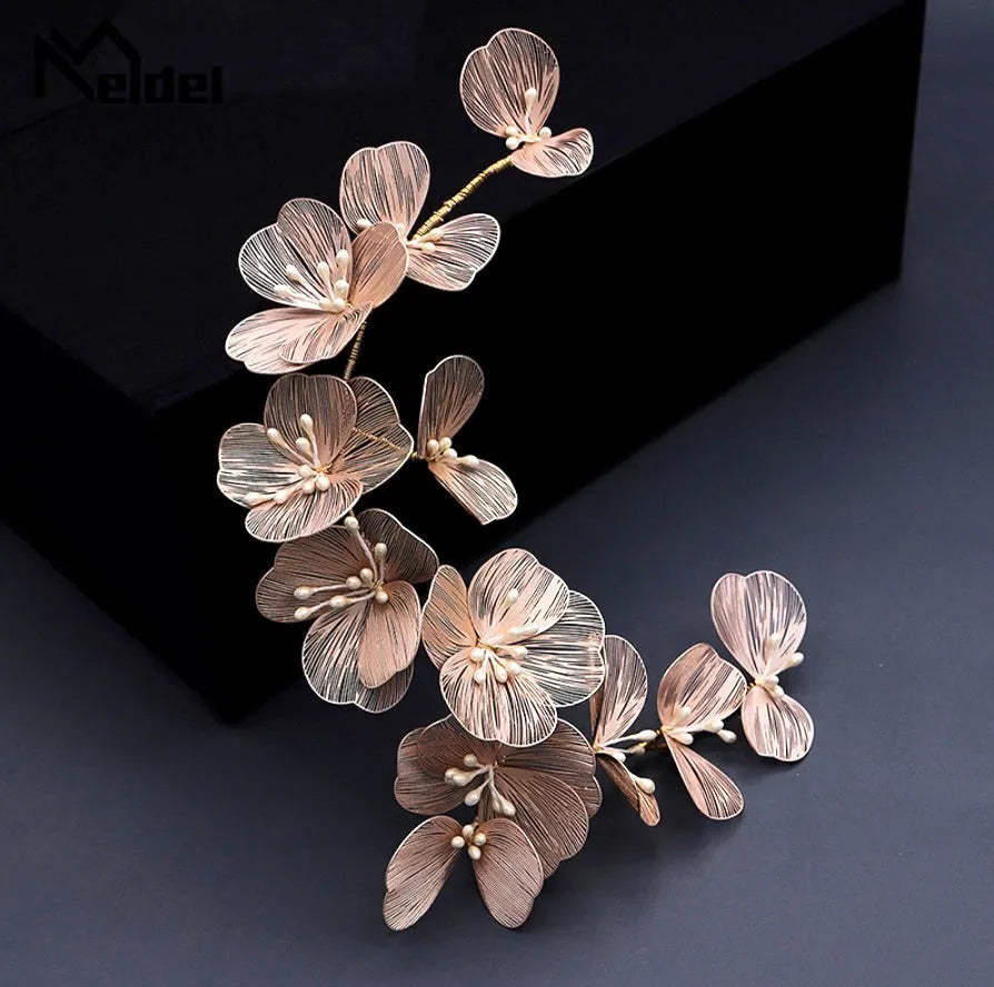 Wedding Hair Accessories - Floral Filigree Bridal Headband - Available in Silver, Rose Gold and Yellow Gold