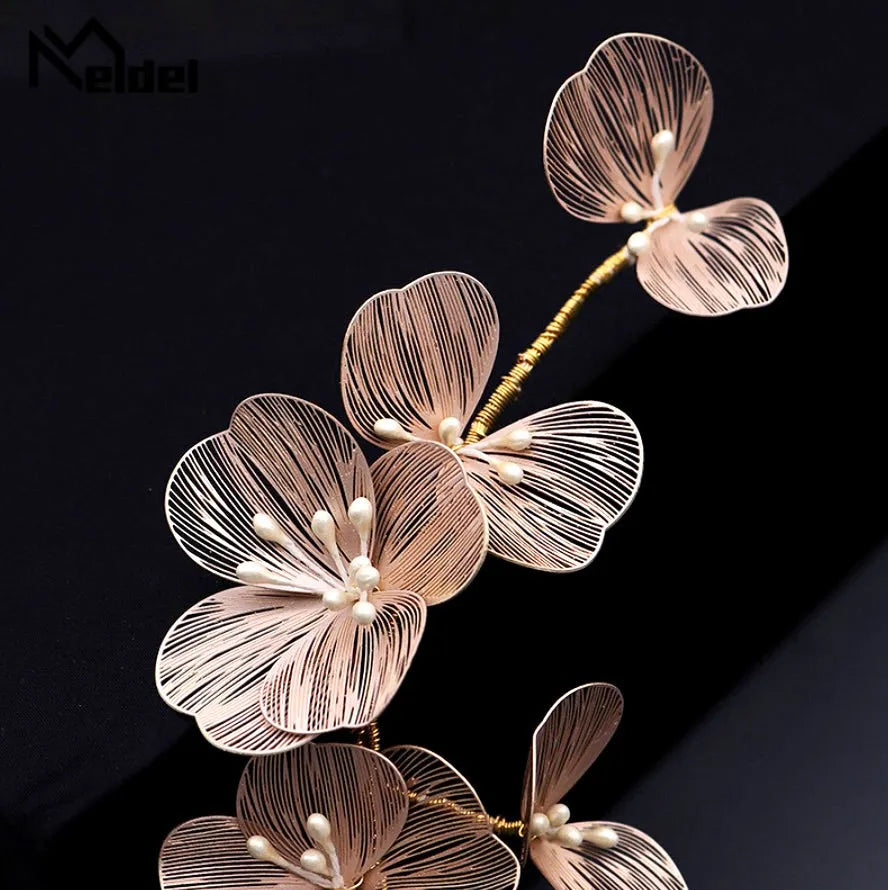 Wedding Hair Accessories - Floral Filigree Bridal Headband - Available in Silver, Rose Gold and Yellow Gold