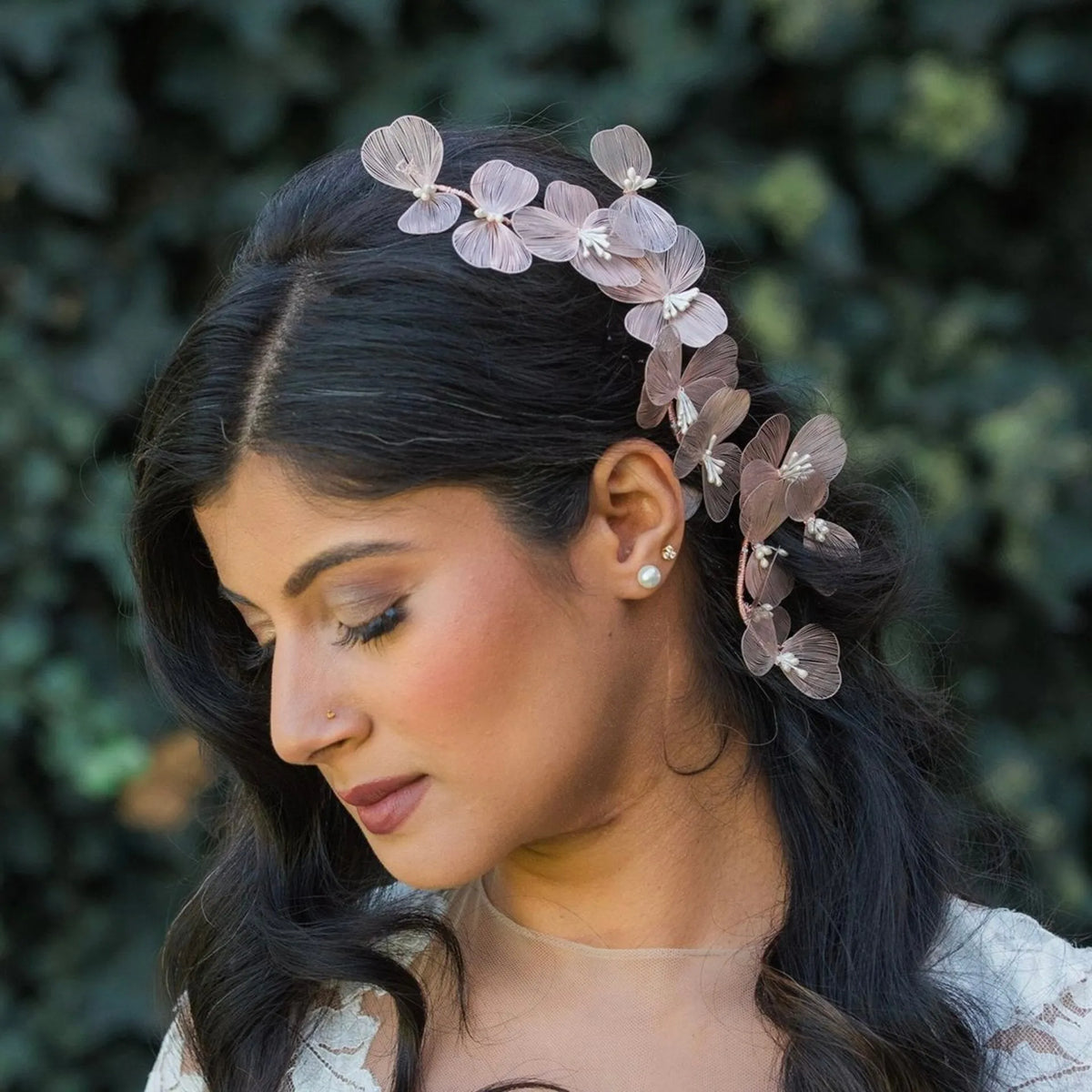 Wedding Headpiece Flower Silver Dress Hair Accessories Bridal Band Elegant Silver Bridal Hair Accessories | wed2b main image 2