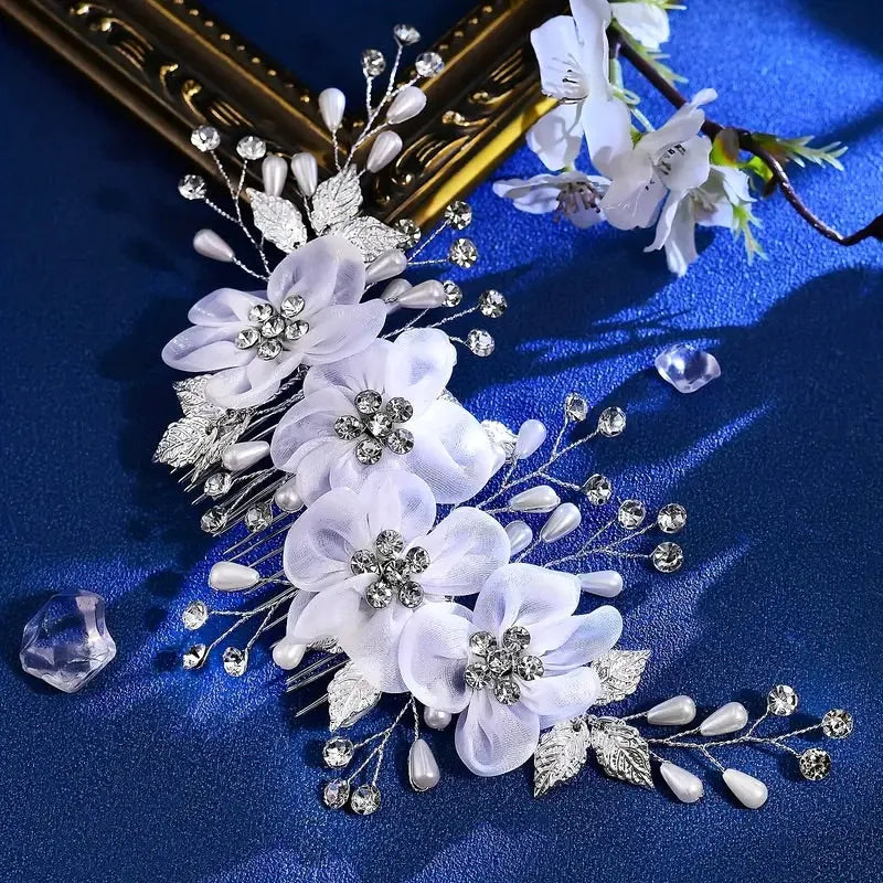 Wedding Hair Accessories - Floral Bridal Hair Comb