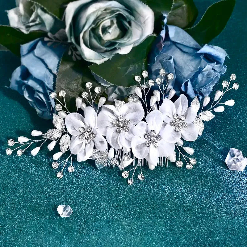 Wedding Hair Accessories - Floral Bridal Hair Comb