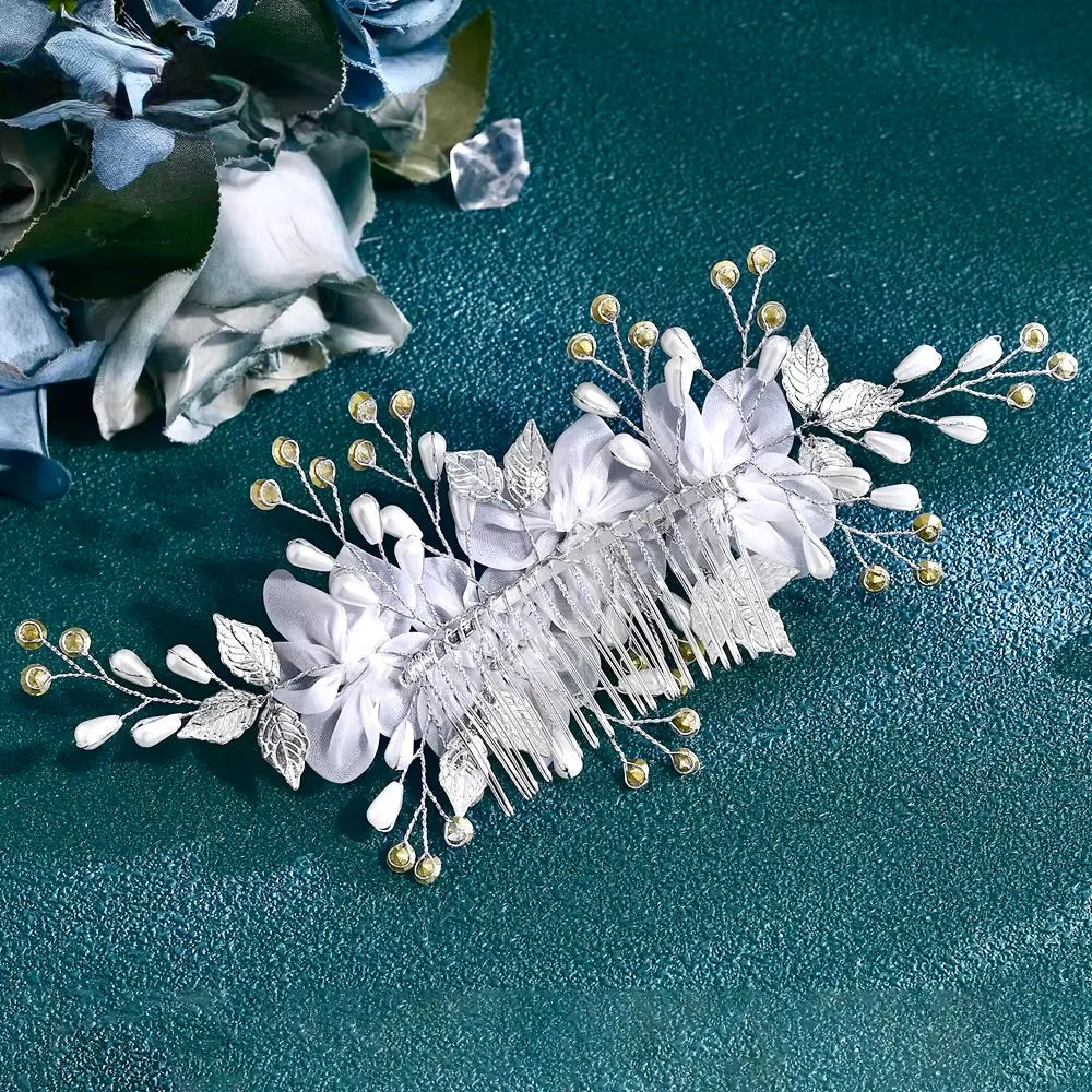 Wedding Hair Accessories - Floral Bridal Hair Comb
