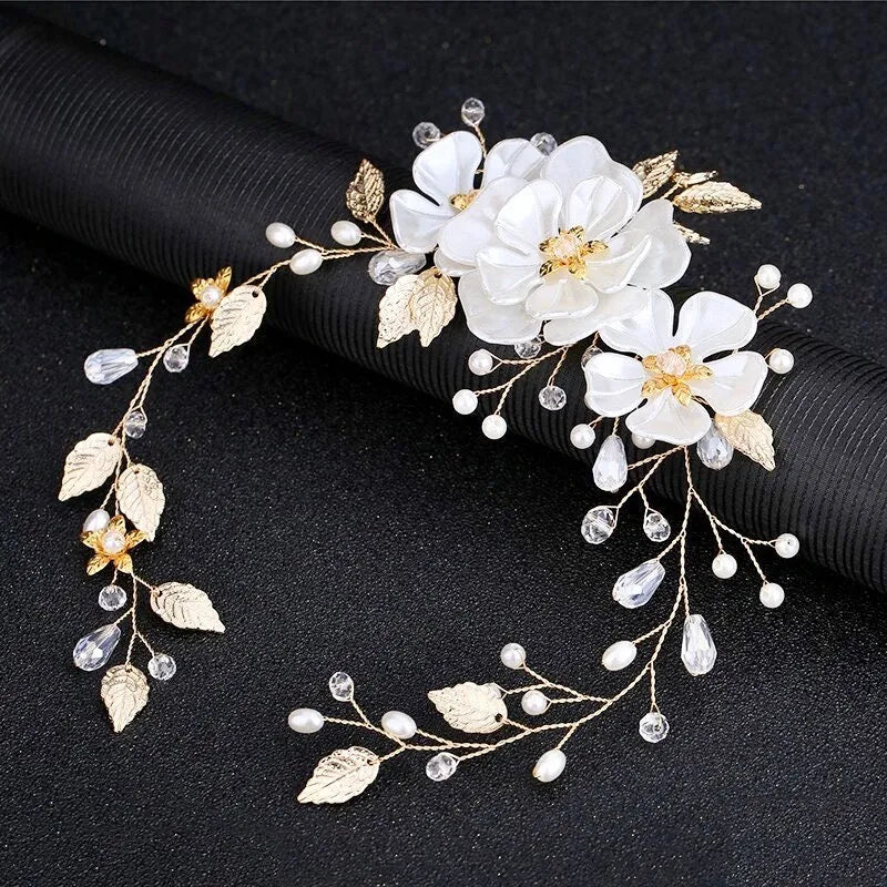 Wedding Hair Accessories - Floral Wedding Headband - Available in Silver and Gold