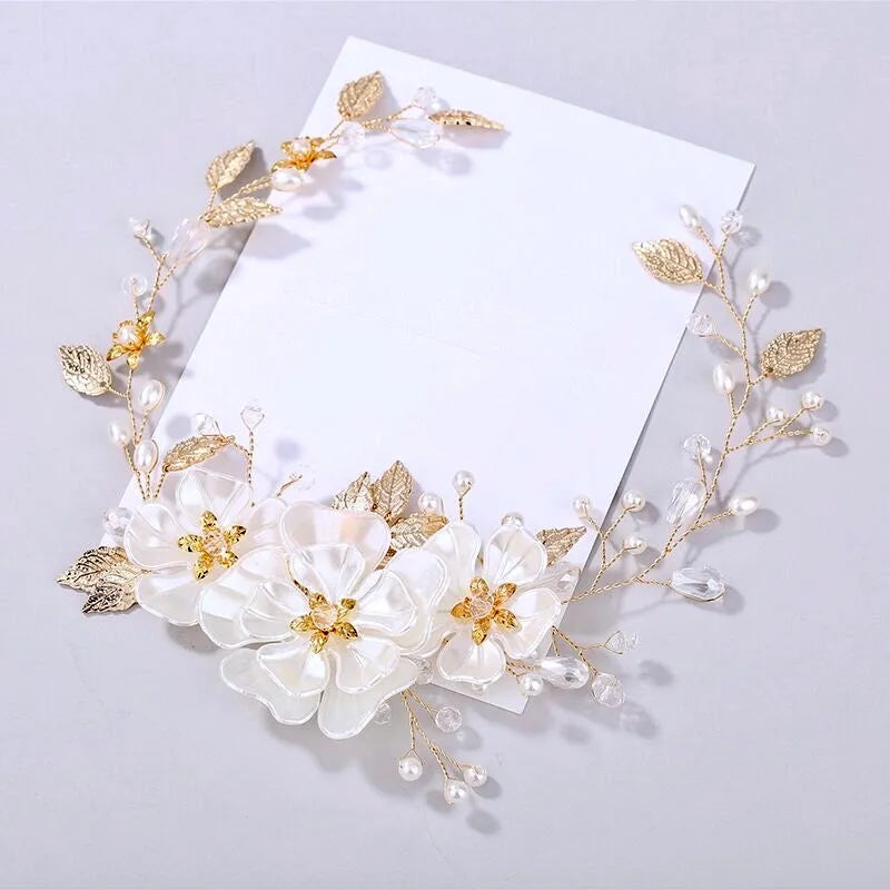 Wedding Hair Accessories - Floral Wedding Headband - Available in Silver and Gold
