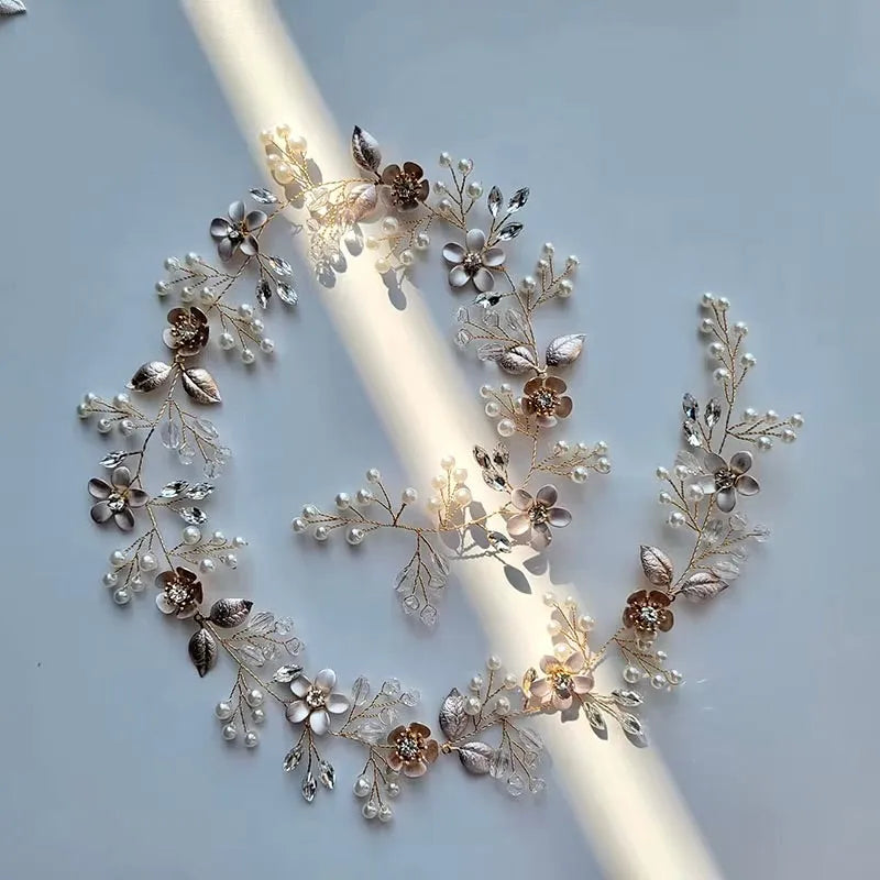 Wedding Hair Accessories - Pearl and Crystal Bridal Hair Vine - Available in Silver, Rose Gold and Yellow Gold