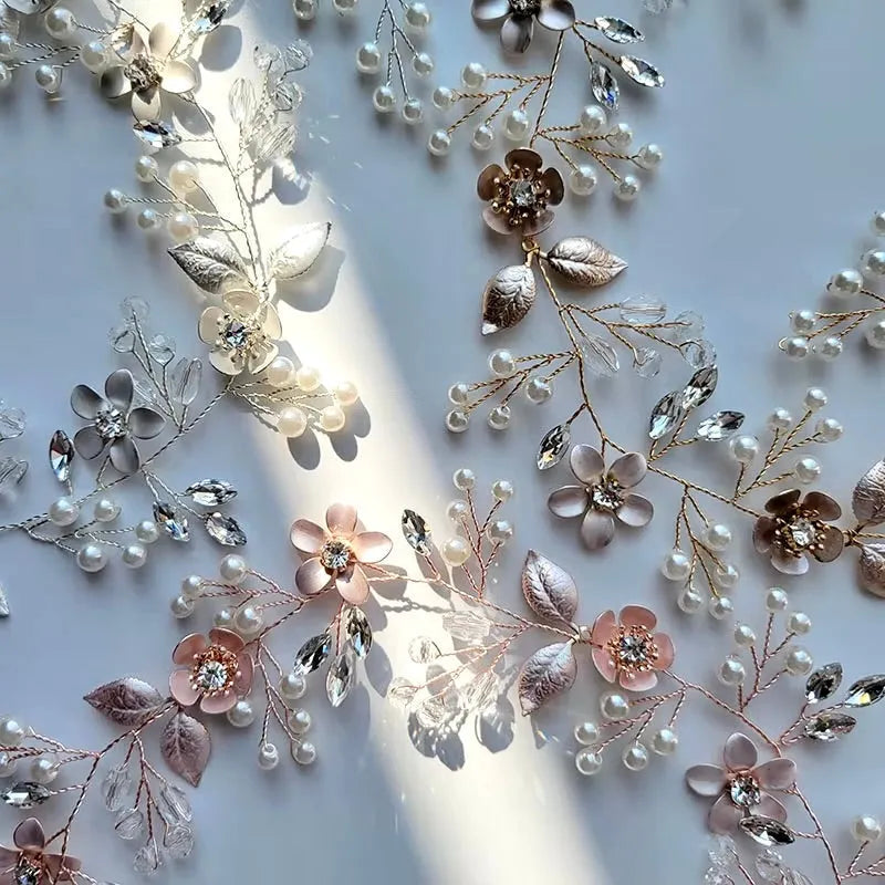 Wedding Hair Accessories - Pearl and Crystal Bridal Hair Vine - Available in Silver, Rose Gold and Yellow Gold