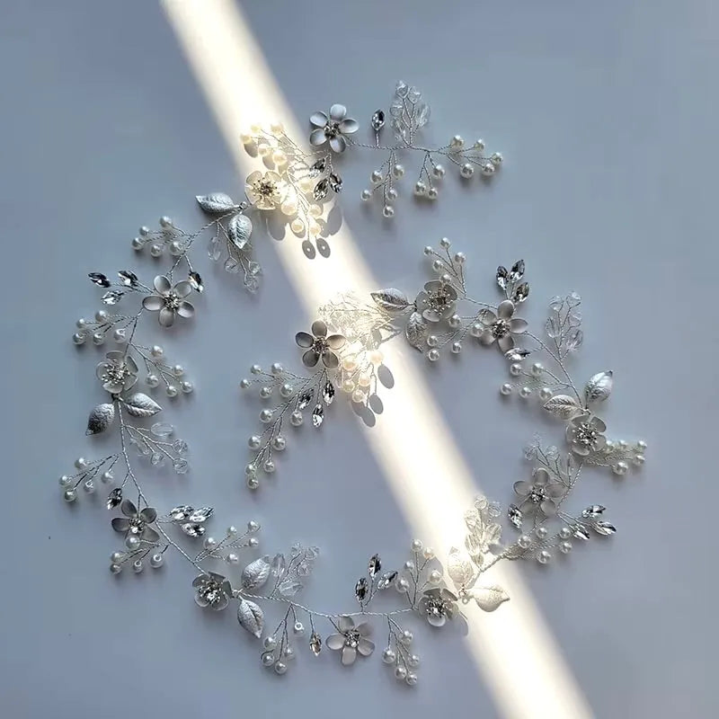 Wedding Hair Accessories - Pearl and Crystal Bridal Hair Vine - Available in Silver, Rose Gold and Yellow Gold