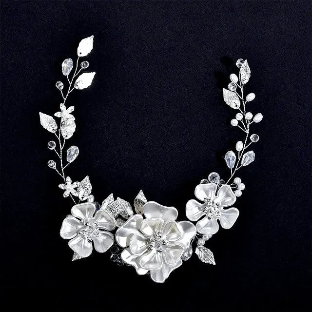 Wedding Hair Accessories - Floral Wedding Headband / Hair Vine - Available in Silver and Gold