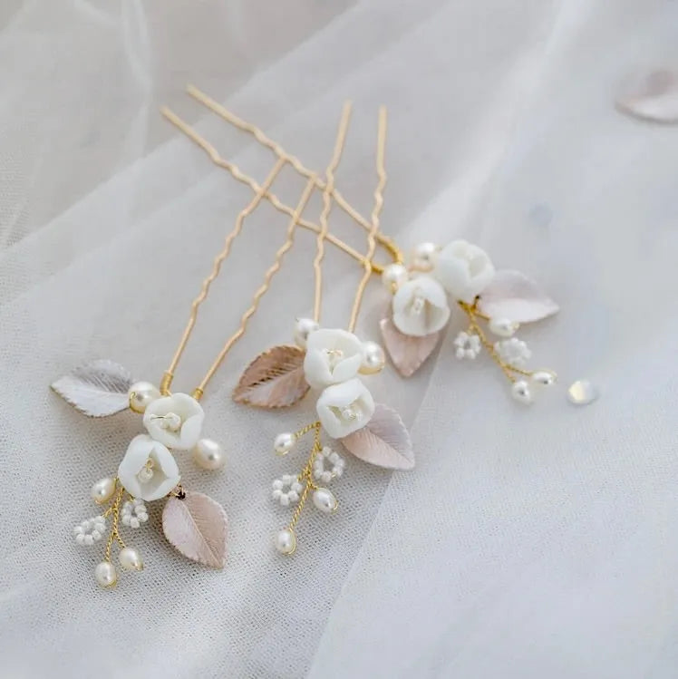 Wedding Hair Accessories -  Pearl Bridal Hair Pin Set of Three
