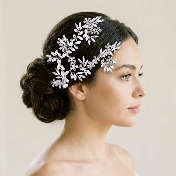 Wedding Hair Accessories | Crystal Bridal Hair Clip/Vine - Silver