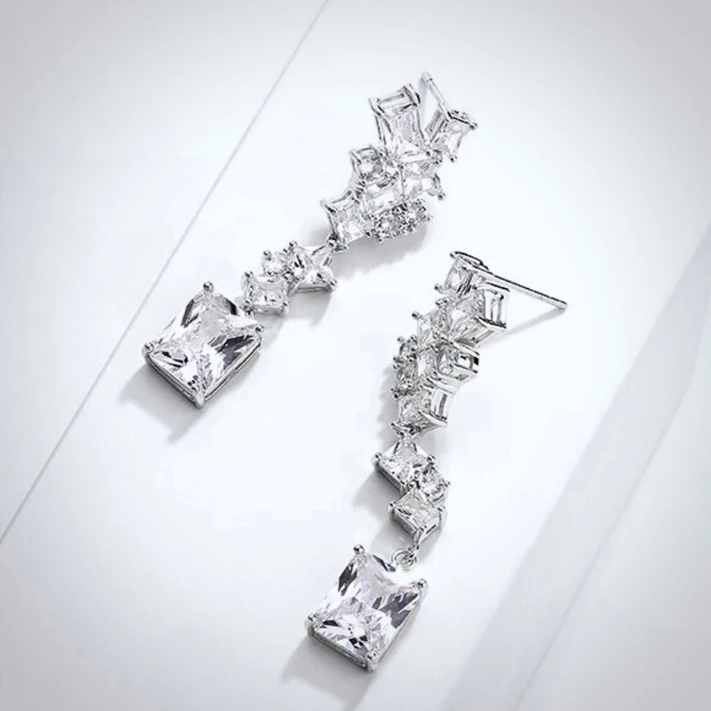 Wedding Jewelry - Cubic Zirconia Bridal Earrings - Available in Silver and Rose Gold