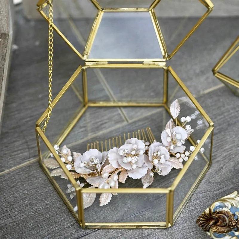 Wedding Hair Accessories - Bohemian Gold Bridal Hair Comb Set