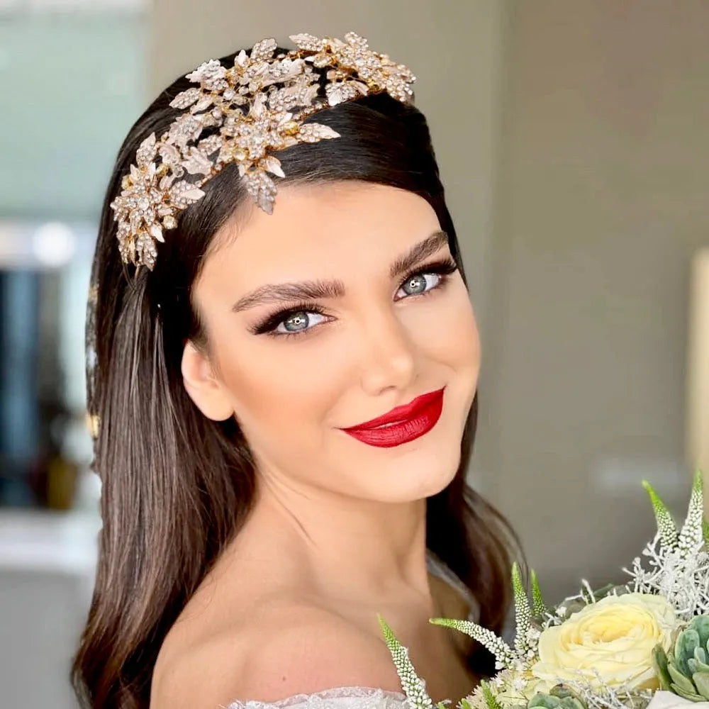 Wedding Hair Accessories - Gold Crystal Bridal Headband