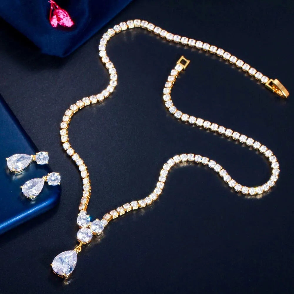 Wedding Jewelry - Cubic Zirconia Bridal Jewelry Set - Available in Silver and Gold